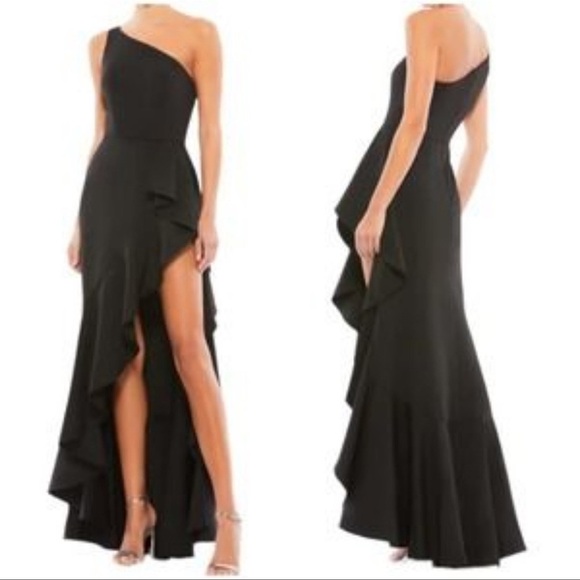 NWT Mac Duggal Elegant Black One-Shoulder Gown - Picture 1 of 6